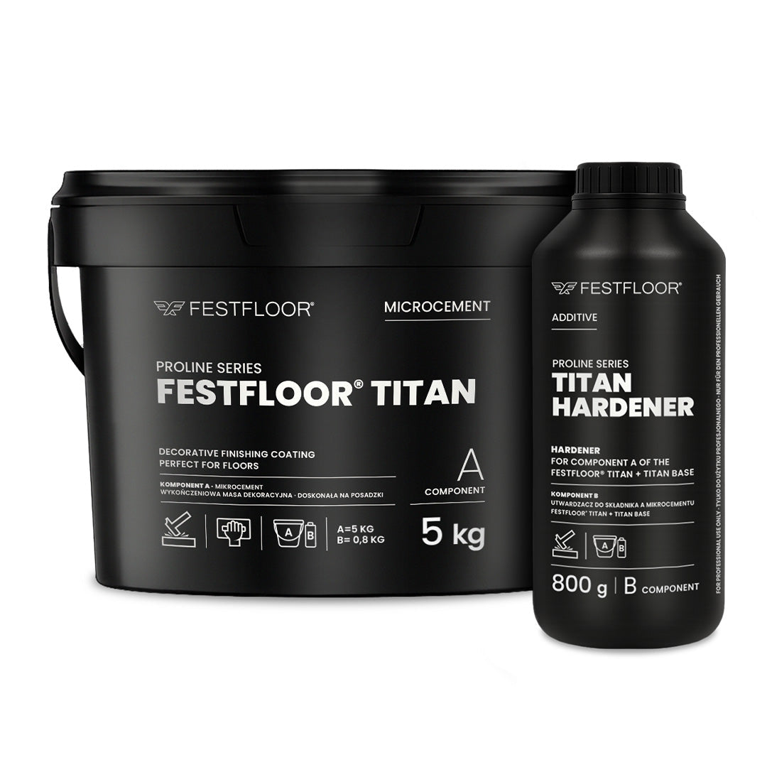 Mikrozement-Set für Badezimmerboden & Fliesen FESTFLOOR TITAN - 5m²